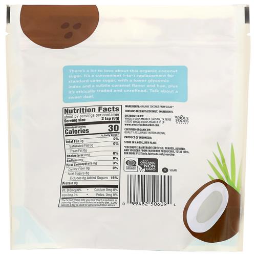 Whole Foods Market, Organic Coconut Sugar, 16 Oz