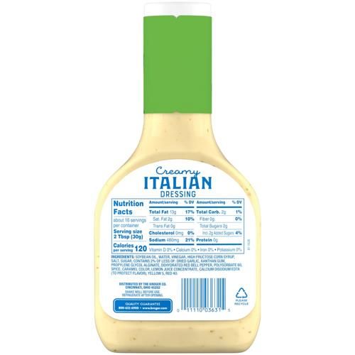 Kroger Creamy Italian Salad Dressing 16 fl oz
