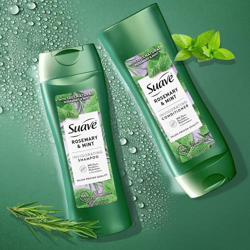 Suave Shampoo To Revitalize Hair Rosemary And Mint Invigorating For Dry Hair, 12.6 Fl Oz