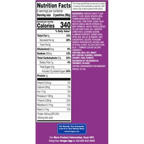 Kroger Blueberry Frosted Toaster Treats 12 ct / 20.4 oz