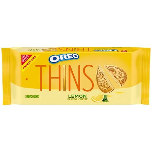 Oreo Thins Lemon Creme Sandwich Cookies, Family Size, 11.78 Oz