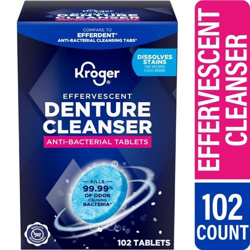 Kroger Antibacterial Denture Cleanser Effervescent Tablets 102 count