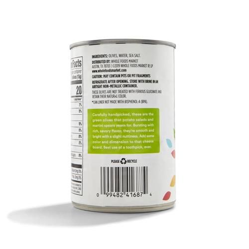 Whole Foods Market, Ripe Green Pitted Olives, 6 Oz
