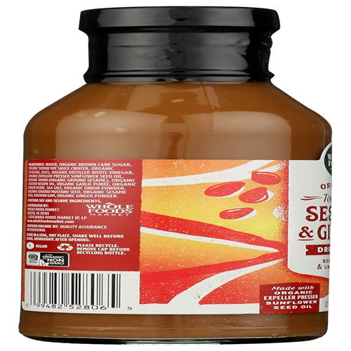 Whole Foods Market Organic Toasted Sesame And Ginger Dressing, 12 Fz