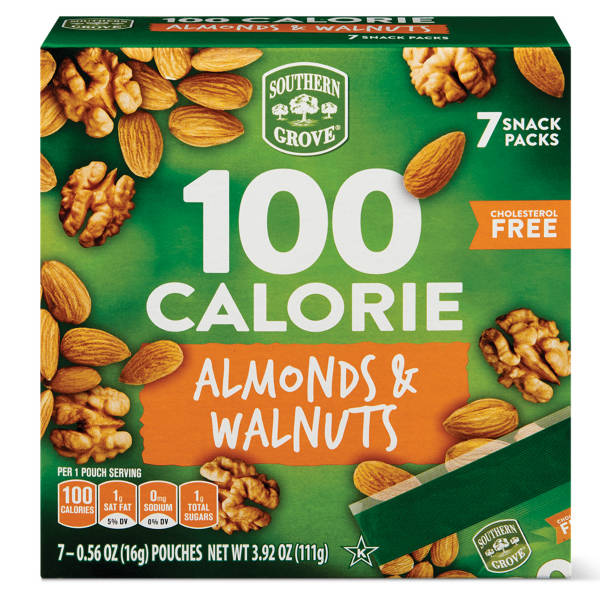 Southern Grove 100 Calorie Almonds and Walnuts Snack Pack, 3.92 oz
