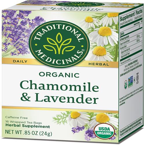 Traditional Medicinals Organic Chamomile With Lavender Herbal Tea, 16 Tea Bags (Pack Of 1)