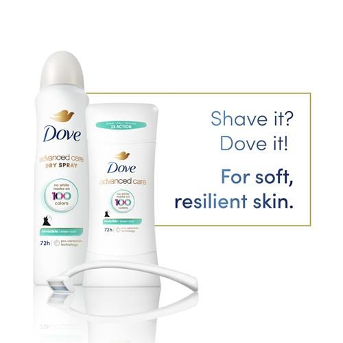 Dove Advanced Care Antiperspirant Deodorant Stick Sheer Cool For Soft, Resilient Skin, With 72-Hour Sweat & Odor Protection, 2.6 Oz