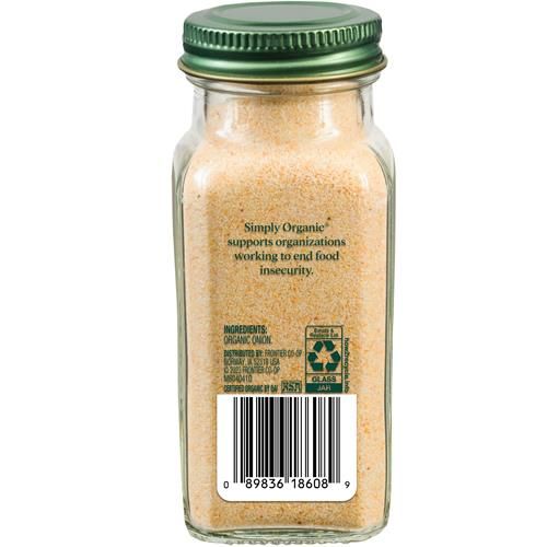 Simply Organic White Onion Powder, 3-Ounce Jar, Organic Us Grown Onions, Real Onion Taste Without The Tears, Kosher, Non Gmo