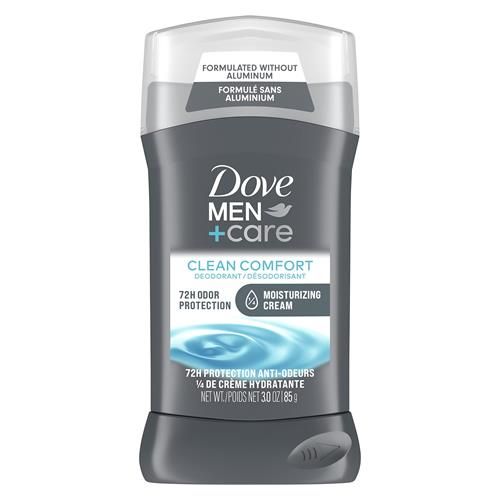 Dove Men+Care Deodorant Stick For Men Clean Comfort Aluminum Free 72-Hour Odor Protection Mens Deodorant With 1/4 Moisturizing Cream 3 Oz
