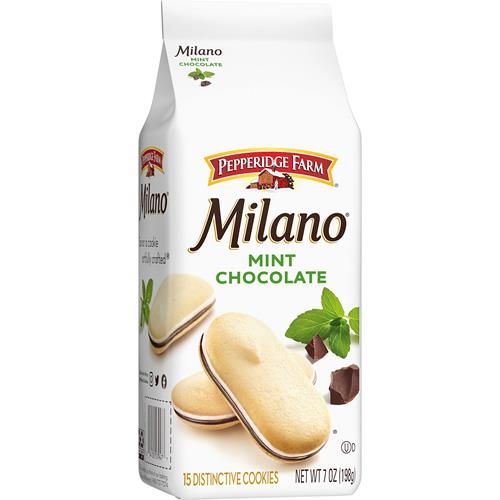 Pepperidge Farm Milano Mint Chocolate Cookies, 7 Oz Bag (15 Cookies)