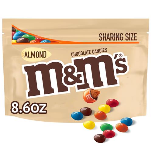 M&Ms Almond Milk Chocolate Candy, Sharing Size, 8.6 Oz Bag