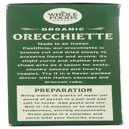 Whole Foods Market, Organic Orecchiette Rigate, 16 Oz