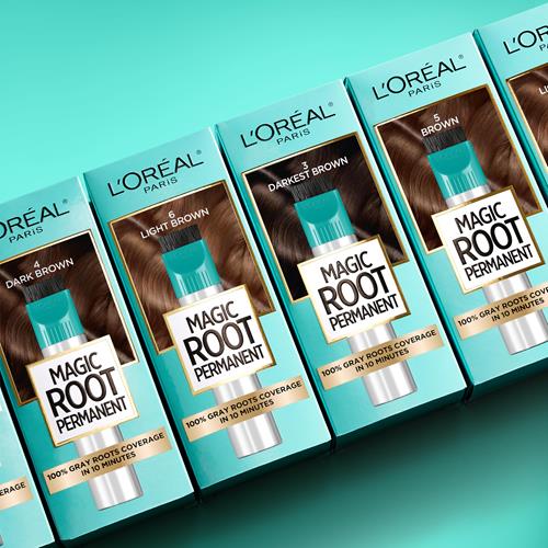Loreal Paris Magic Root Rescue 10 Minute Root Hair Coloring Kit, Permanent Color With Quick Precision Applicator, 100 Percent Gray Coverage, 4 Dark Brown, 1 Kit (Packaging May Vary)
