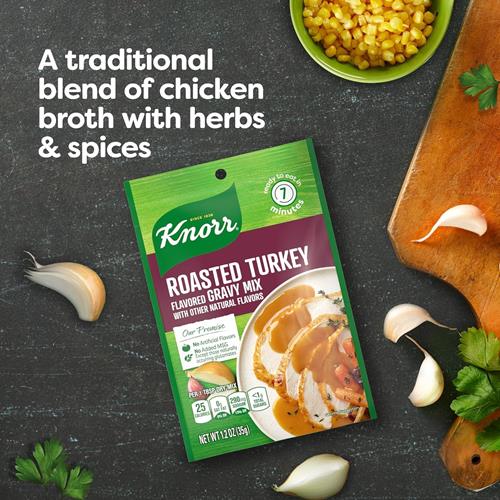 Knorr Turkey Gravy Mix Roasted Turkey For Delicious Easy Meals And Side Dishes Sauce And Gravy With No Artificial Flavors, No Added Msg 1.2 Oz