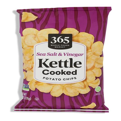 Whole Foods Market Sea Salt Vinegar Kettle Potato Chips, 8 Oz
