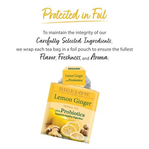 Bigelow Tea, Tea Herb Plus Lemon Ginger (Caffeine Free), 18 Count