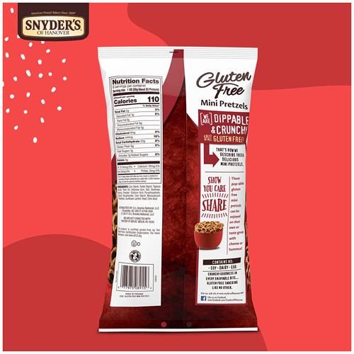 Snyders Of Hanover, Gluten Free Mini Pretzels, 8 Oz Bag