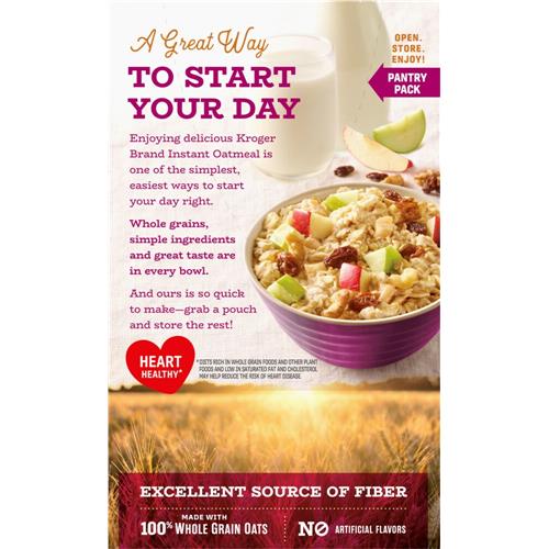 Kroger Raisin Apple & Walnut Instant Oatmeal 8 ct