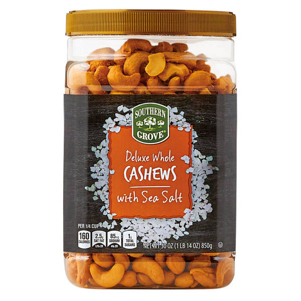 Southern Grove Deluxe Whole  Cashews with Sea Salt, 30 oz