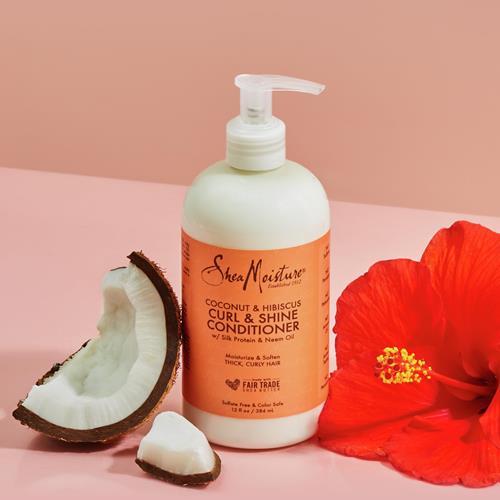 Sheamoisture Curl & Shine Conditioner Coconut & Hibiscus, For Thick, Curly Hair To Moisturize & Soften, 13 Oz