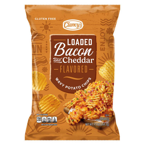 Clancy's Loaded  Bacon & Cheddar Wavy Potato Chips, 9.5 oz