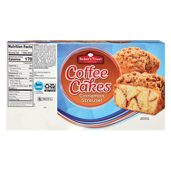 Baker's Treat Cinnamon Streusel Cakes, 8 count