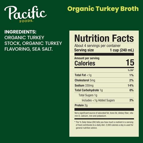 Pacific Foods Organic Turkey Broth, 32 Ounce