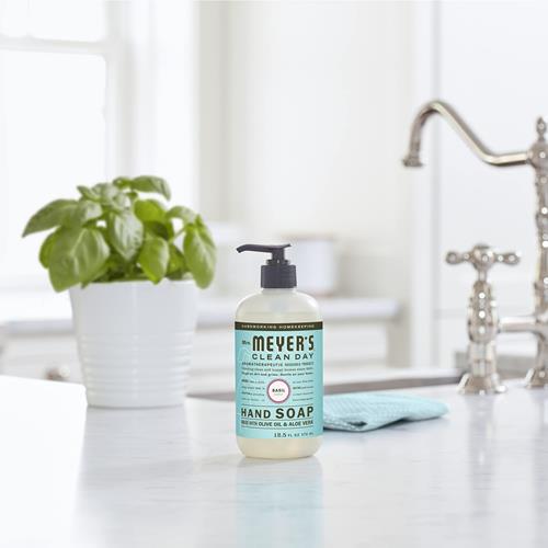 Mrs. Meyers Clean Day Hand Soap, Made With Essential Oils, Biodegradable Formula, Basil, 12.5 Fl. Oz