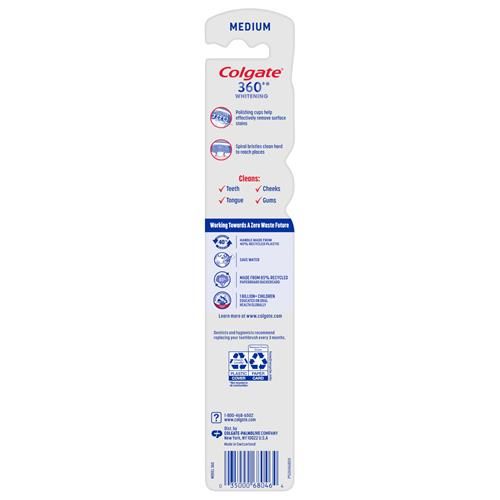 Colgate 360 Optic White Full Head Toothbrush, Medium