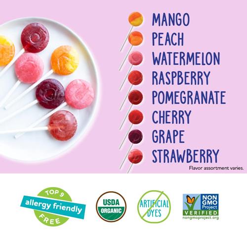 Yumearth Organic Vitamin C Pops Variety Pack, 40 Fruit Flavored Favorites Lollipops, Allergy Friendly, Gluten Free, Non-Gmo, Vegan, No Artificial Flavors Or Dyes