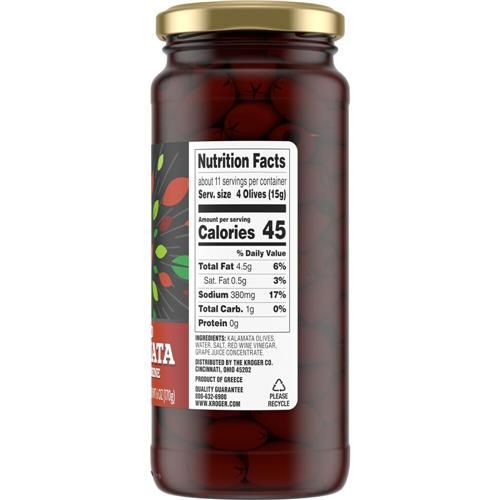 Kroger Kalamata Pitted Olives in Brine 6 oz
