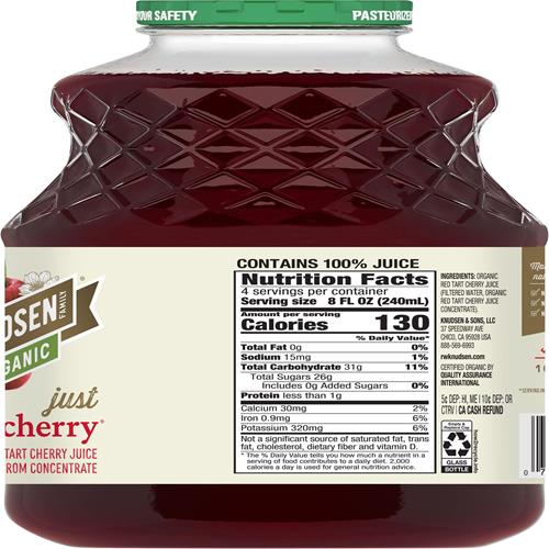 R.W. Knudsen Family Organic Just Tart Cherry Juice, 32 Ounces
