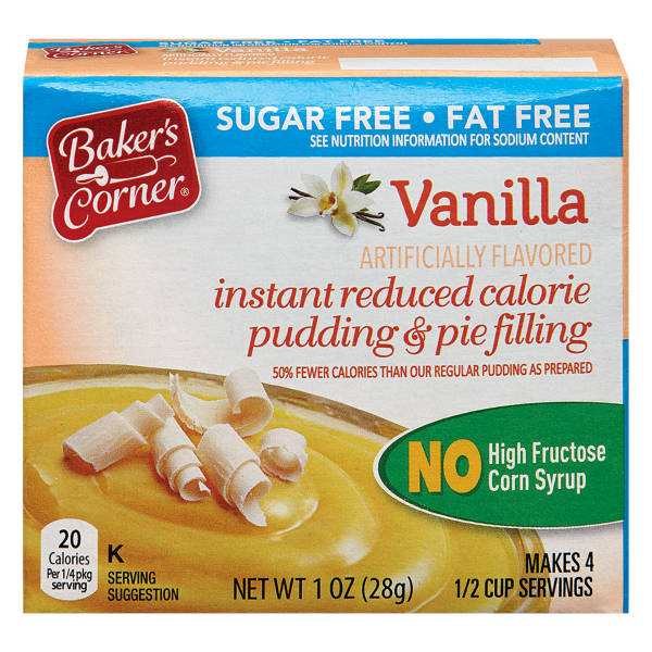 Baker's Corner Instant Sugar Free Vanilla Pudding Mix, 1 oz