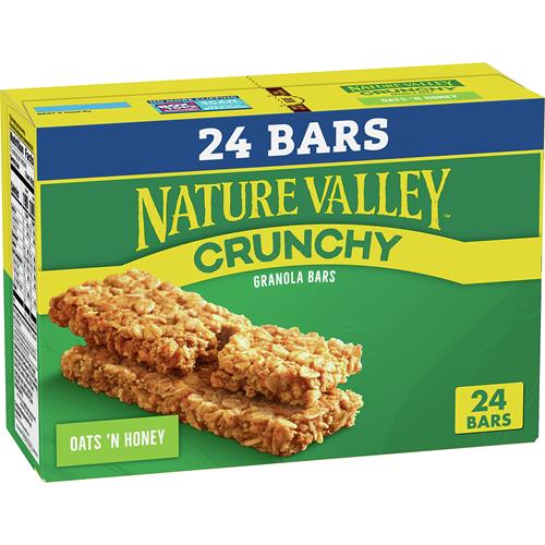 Nature Valley Crunchy Granola Bars, Oats N Honey, 24 Bars, 17.88 Oz (12 Pouches)