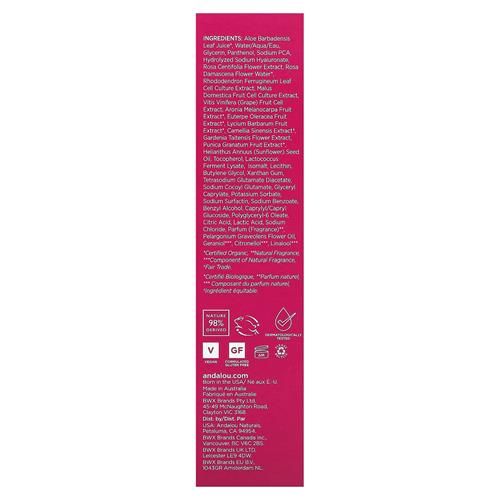 Andalou Naturals Toner, 1000 Roses Biome Balancing Facial Toner, Refreshing & Gentle On Sensitive Skin, Rose-Biotic Blend To Help Protect & Strengthen Skin Barrier, 6 Fl Oz Spray