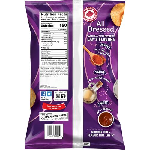 Lays Potato Chips, All Dressed, 7.75 Oz Bag
