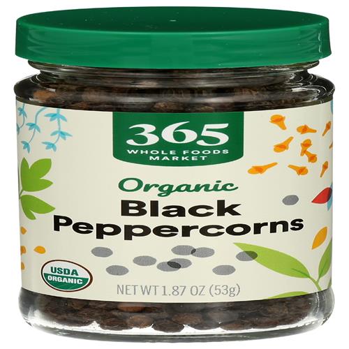 Whole Foods Market Organic Black Peppercorns, 1.87 Ounce