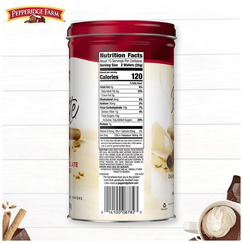 Pepperidge Farm Pirouette Cookies, Chocolate Fudge Créme Filled Wafers, 13.5 Oz Tin