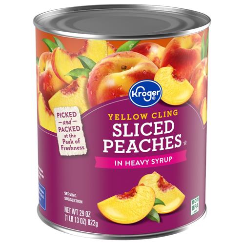 Kroger Canned Yellow Cling Sliced Peaches in Heavy Syrup 29 oz
