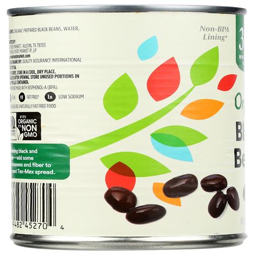 Whole Foods Market, Organic Black Beans, 15 Oz