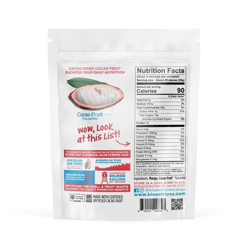Blue Stripes Dried Mango + Cacao Superfruit Gummies, 3.2Oz