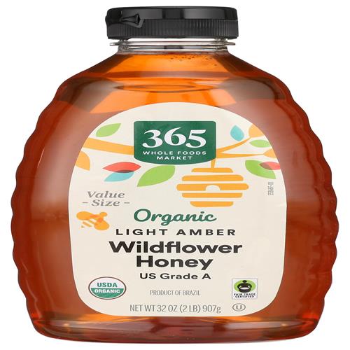 Whole Foods Market Organic Light Amber Wildflower Honey, 32 Ounce