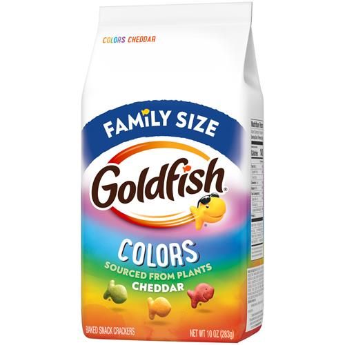 Goldfish Colors Cheddar Crackers, Snack Crackers, Family Size 10 Oz. Bag