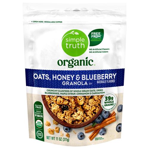 Simple Truth Organic Oats Honey and Blueberry Granola 11 oz