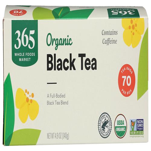 Whole Foods Market Organic Black Tea, Single-Serve Tea Bags, 70 Count