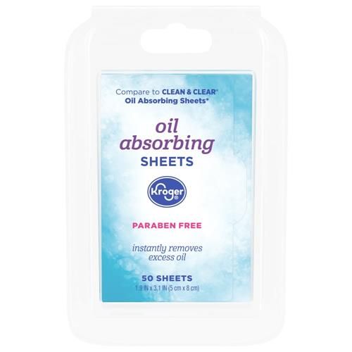 Kroger Oil Absorbing Sheets Instantly removes excess oil 50 ct