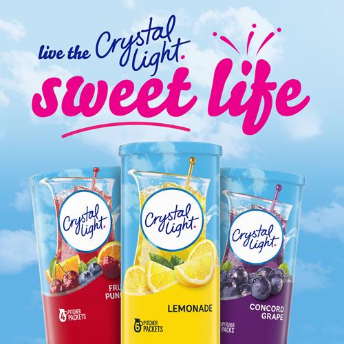 Crystal Light Lemonade Naturally Flavored Powdered Drink Mix, 6 Ct Pitcher Packets