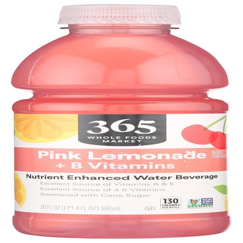 Whole Foods Market, Nutrient Enhanced Water, Pink Lemonade + B Vitamins, 20 Fl Oz