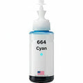 US Remanufactured for Epson 664 (T664220-S) 70ml Cyan High Yield Ink Bottle Made in the USA, T664220-S