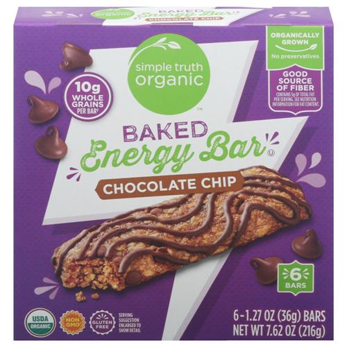 Simple Truth Organic Baked Chocolate Chip Drizzle Energy Bars 6 ct / 1.27 oz
